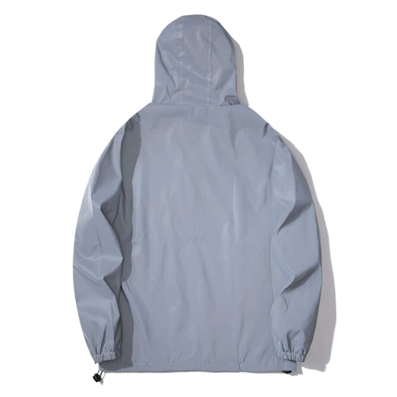 NOUVEAU RICHE Männer Nachtreflektierende Jacken Doppelter Windbreaker
