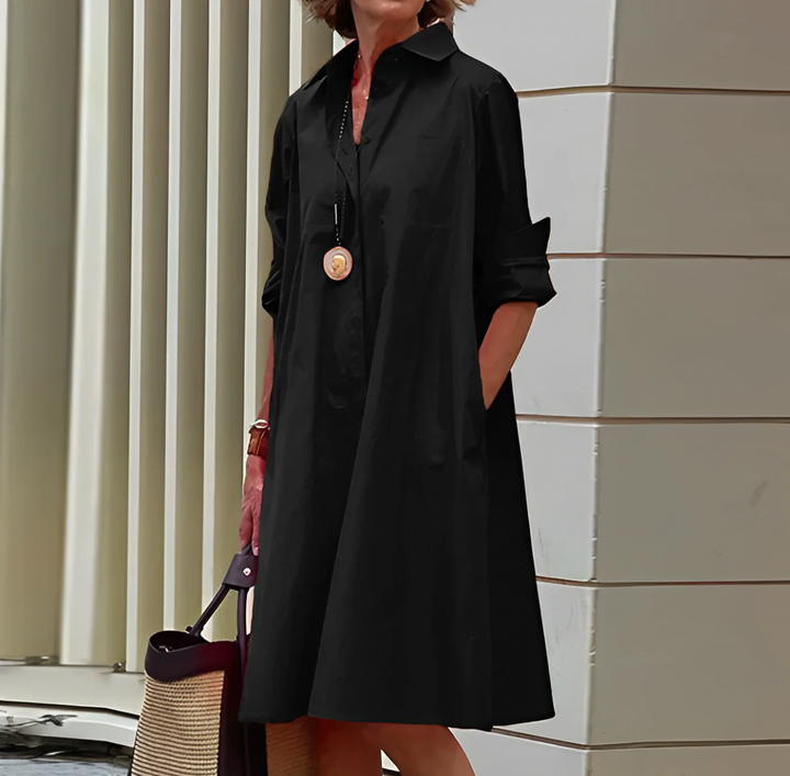 NOUVEAU RICHE Alltagslook Polokleid Mit Atmungsaktiver Stretch Passform Schwarz