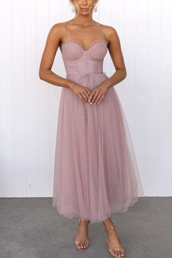 NOUVEAU RICHE Damen Maxikleid Fließend Chiffon Stoff V Ausschnitt Ärmellos