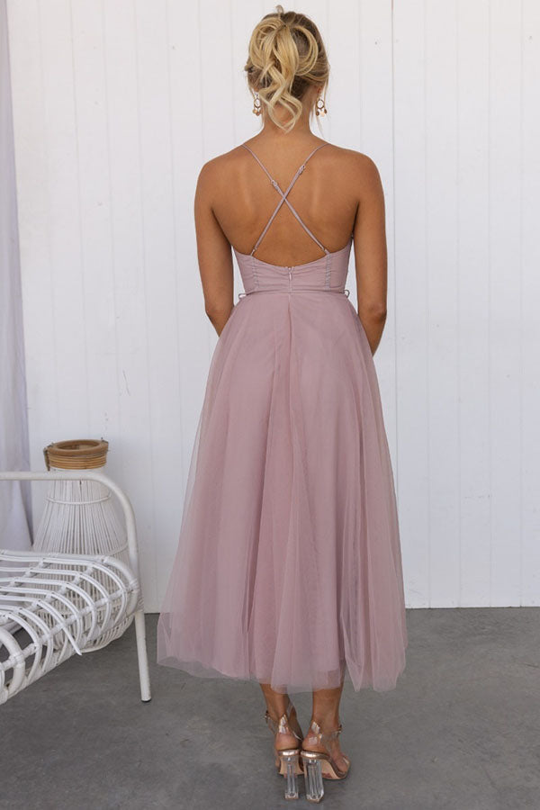 NOUVEAU RICHE Damen Maxikleid Fließend Chiffon Stoff V Ausschnitt Ärmellos