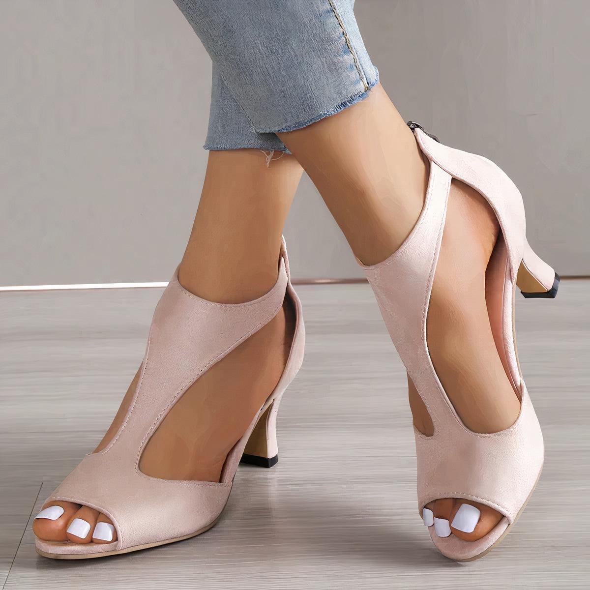 NOUVEAU RICHE Damen Sandalen Mit Fußgewölbeunterstützung Rosa