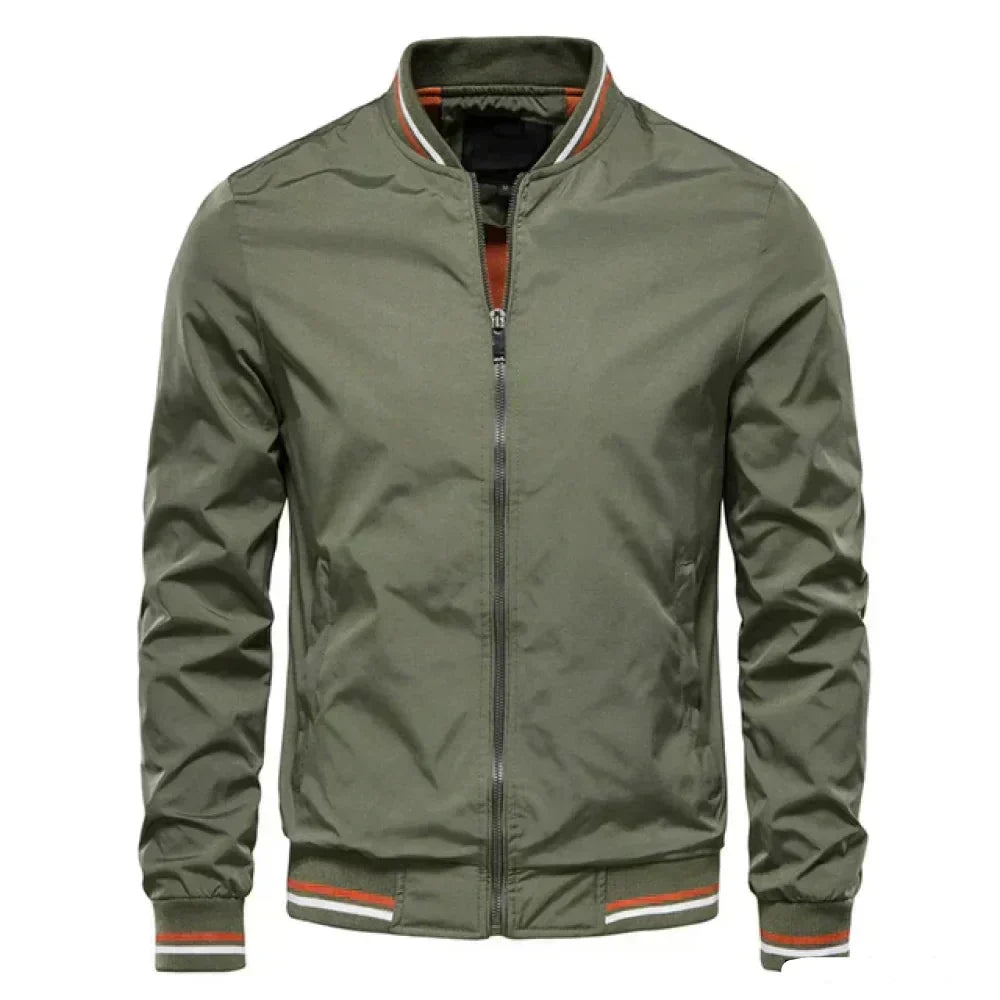 NOUVEAU RICHE Gestreifte Sommer Bomberjacke Leichte Herrenjacke Sportlich