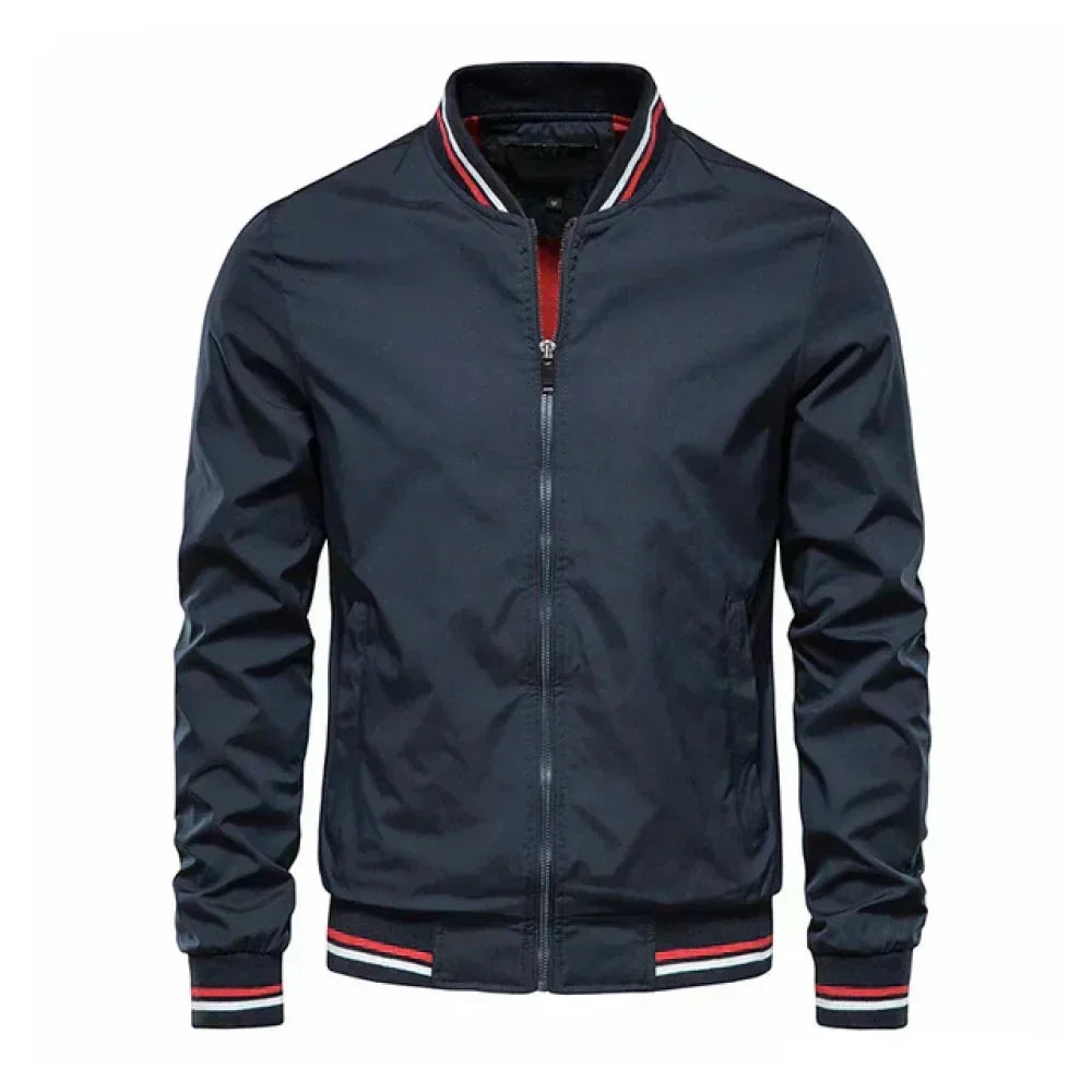 NOUVEAU RICHE Gestreifte Sommer Bomberjacke Leichte Herrenjacke Sportlich