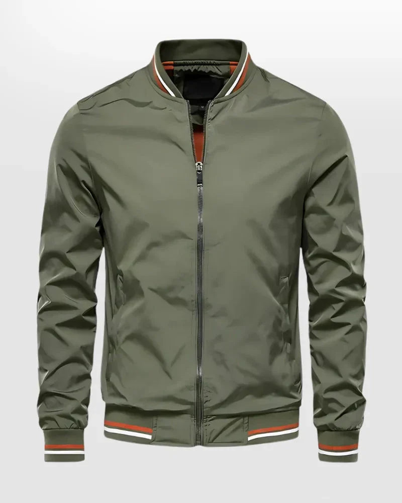 NOUVEAU RICHE Gestreifte Sommer Bomberjacke Leichte Herrenjacke Sportlich