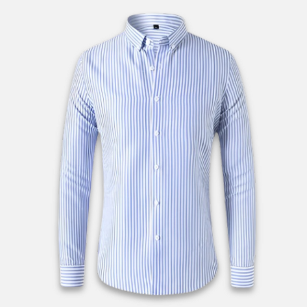 NOUVEAU RICHE Gestreiftes Overshirt Hemd Aus Baumwolle Für Jeden Anlass Hellblau