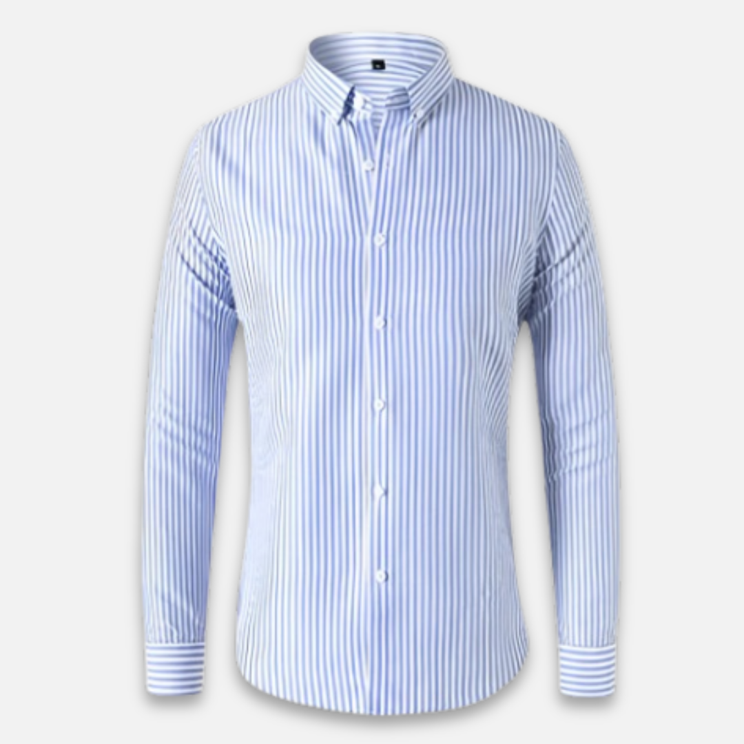NOUVEAU RICHE Gestreiftes Overshirt Hemd Aus Baumwolle Für Jeden Anlass Hellblau