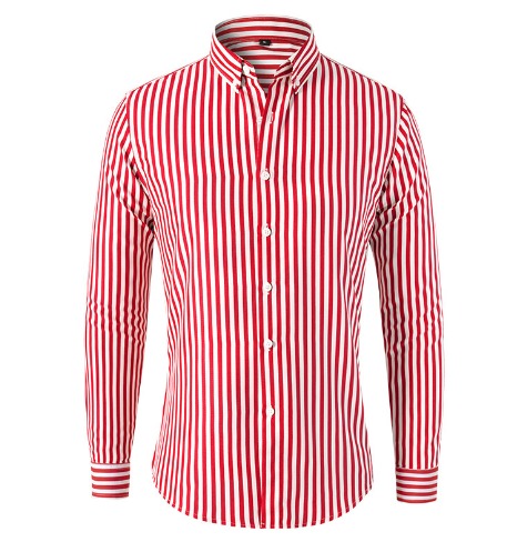 NOUVEAU RICHE Gestreiftes Overshirt Hemd Aus Baumwolle Für Jeden Anlass Rot