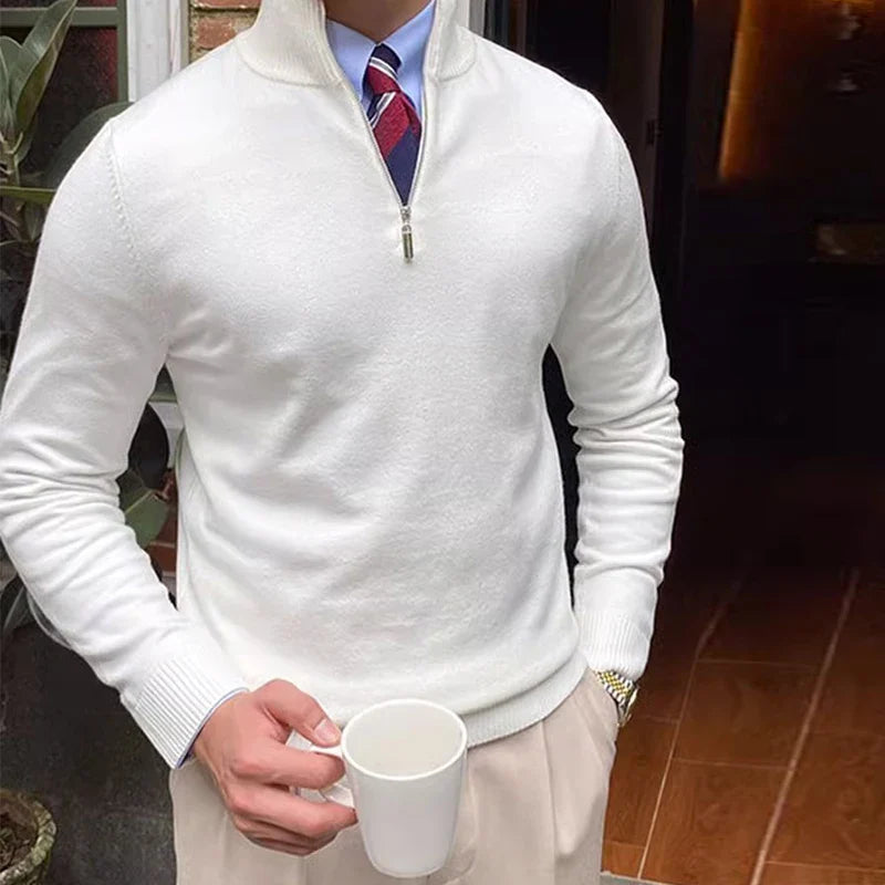 NOUVEAU RICHE Halb Zip Pullover Aus Wollmix Stilvoll Warm Für Kalte Tage