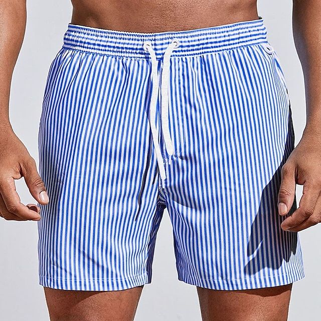 NOUVEAU RICHE Herren Schnelltrocknende Badeboardshorts Gestreifte Muster