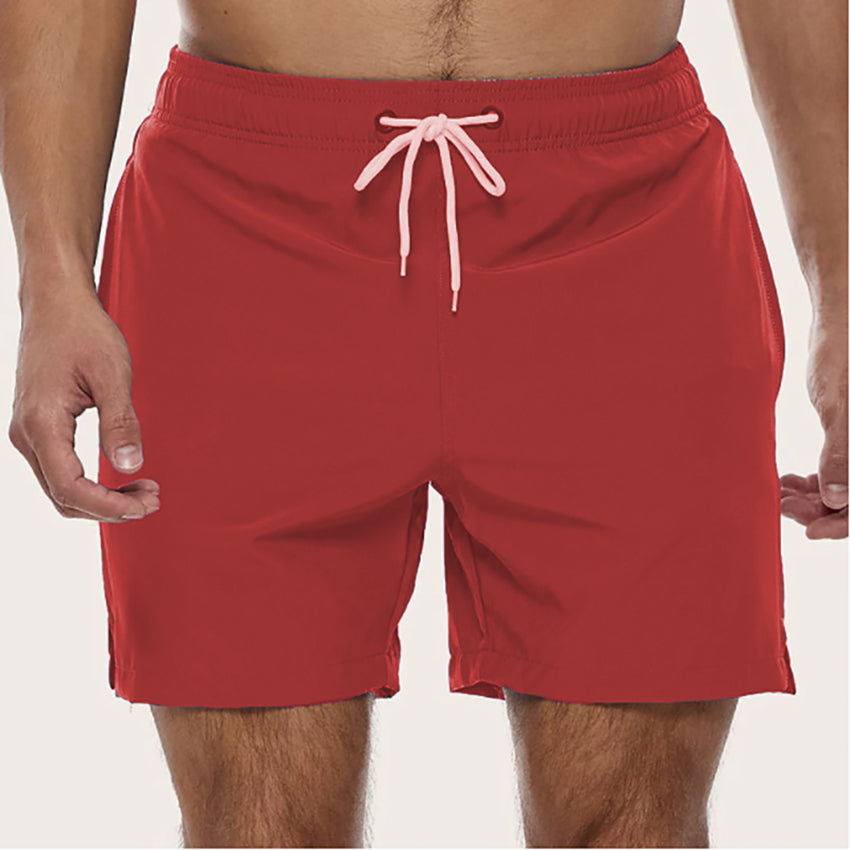 NOUVEAU RICHE Herren Schwimmshorts Schnell Trocknend Stilvolles Design Rot