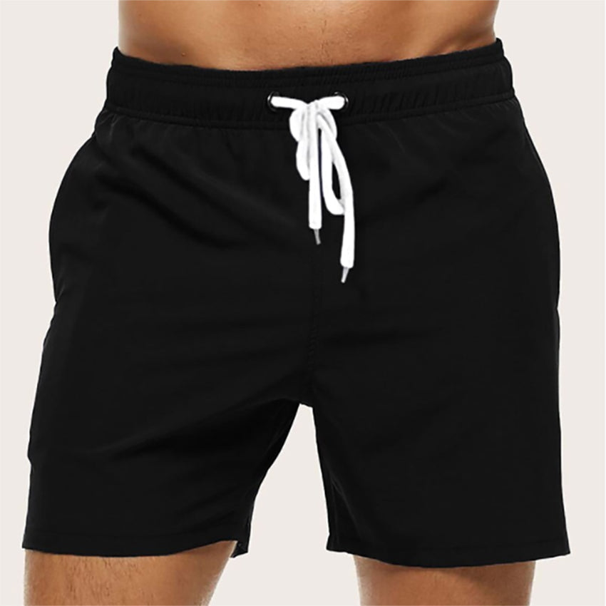 NOUVEAU RICHE Herren Schwimmshorts Schnell Trocknend Stilvolles Design Schwarz