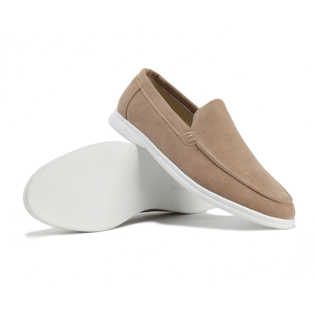 NOUVEAU RICHE Herren Wildleder Slipper Mit MemorySchaum Einlegesohle Beige