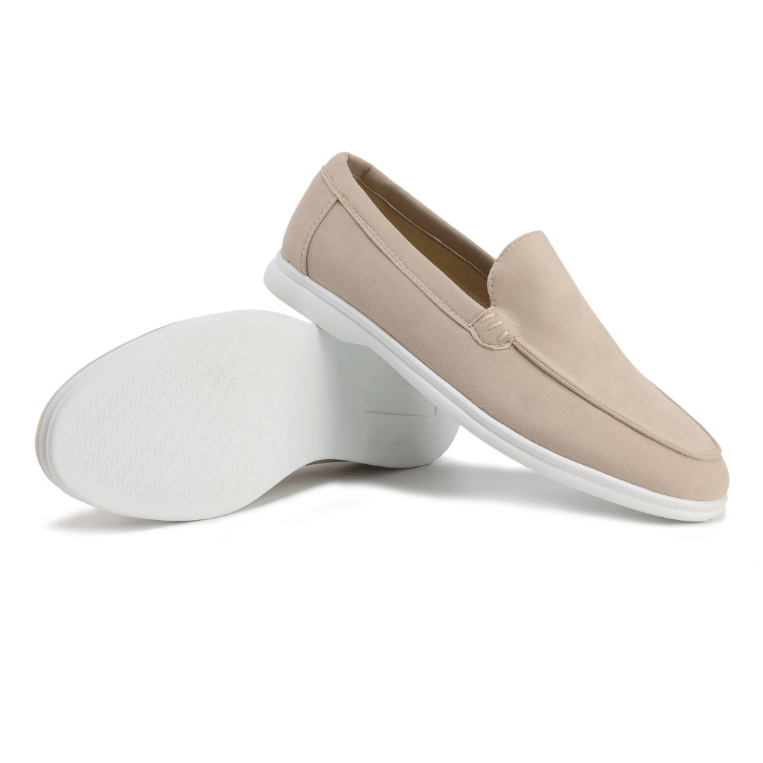 NOUVEAU RICHE Herren Wildleder Slipper Mit MemorySchaum Einlegesohle Creme