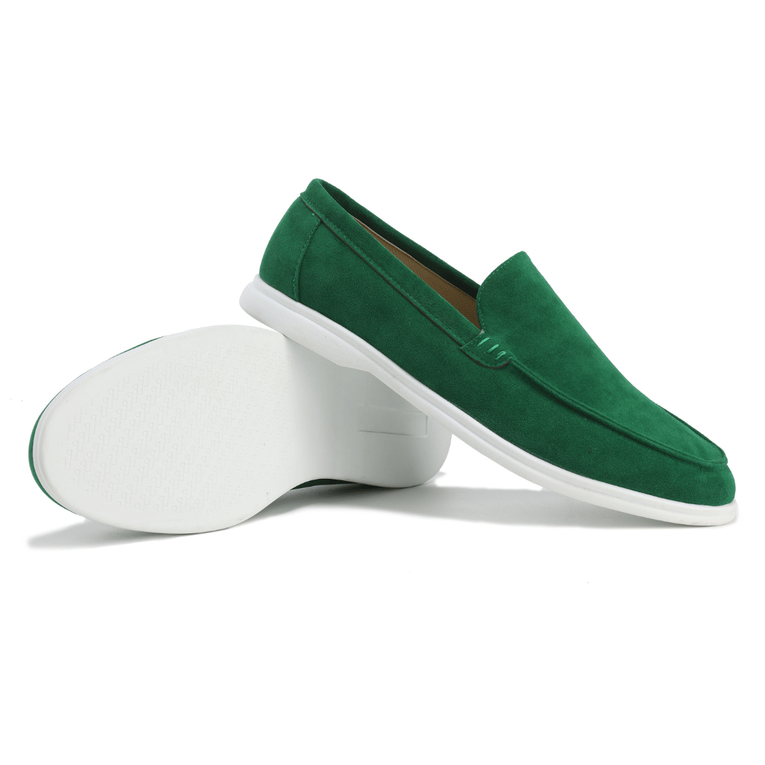 NOUVEAU RICHE Herren Wildleder Slipper Mit MemorySchaum Einlegesohle Grün