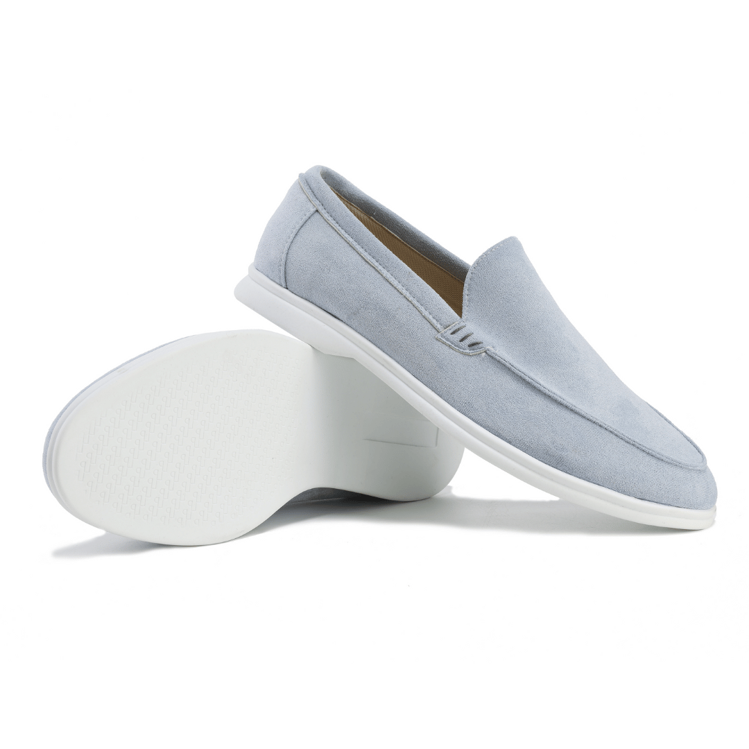 NOUVEAU RICHE Herren Wildleder Slipper Mit MemorySchaum Einlegesohle Hellblau