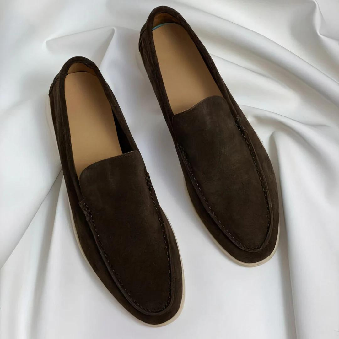 NOUVEAU RICHE Herren Wildleder Slipper Mit MemorySchaum Einlegesohle Kaffee