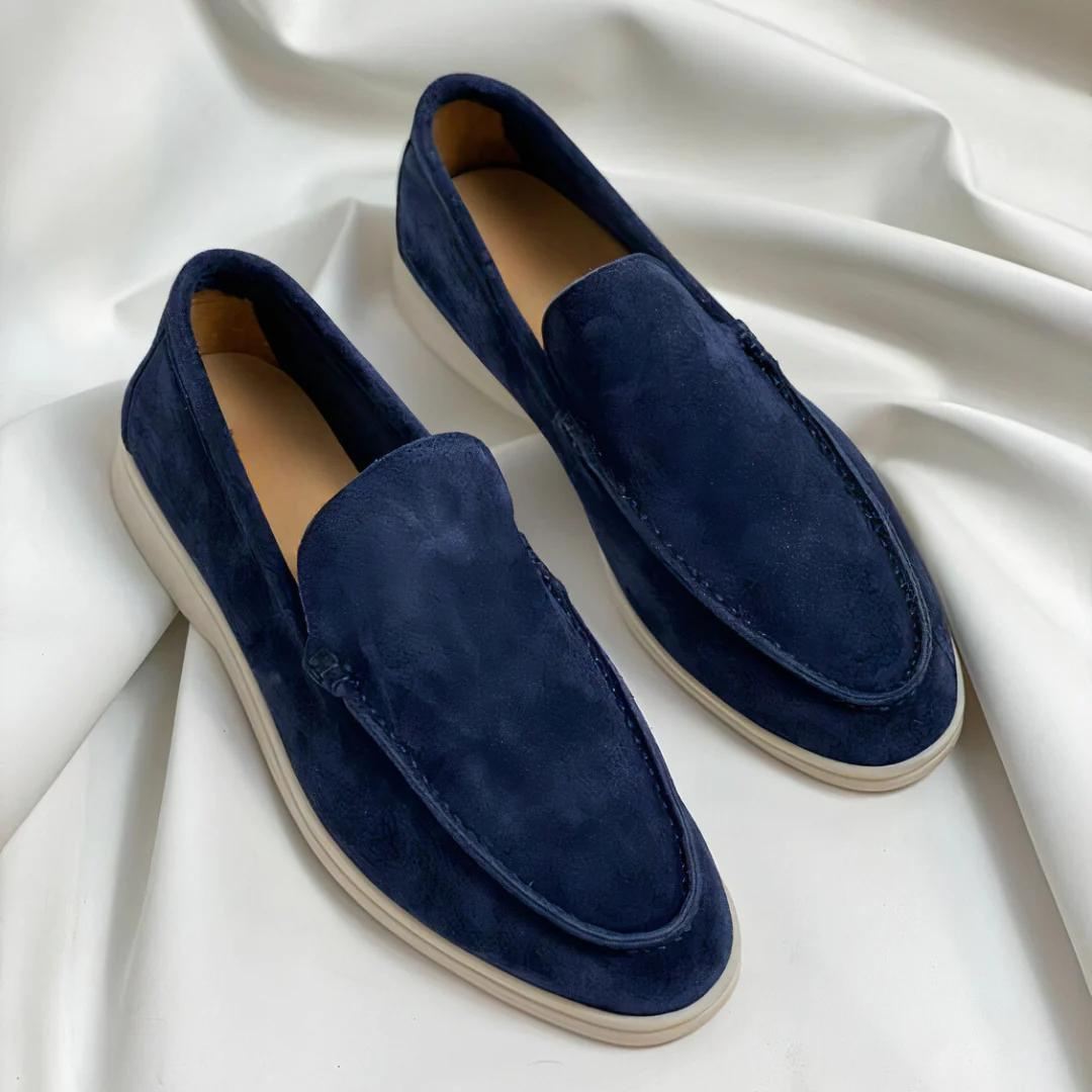 NOUVEAU RICHE Herren Wildleder Slipper Mit MemorySchaum Einlegesohle Marineblau