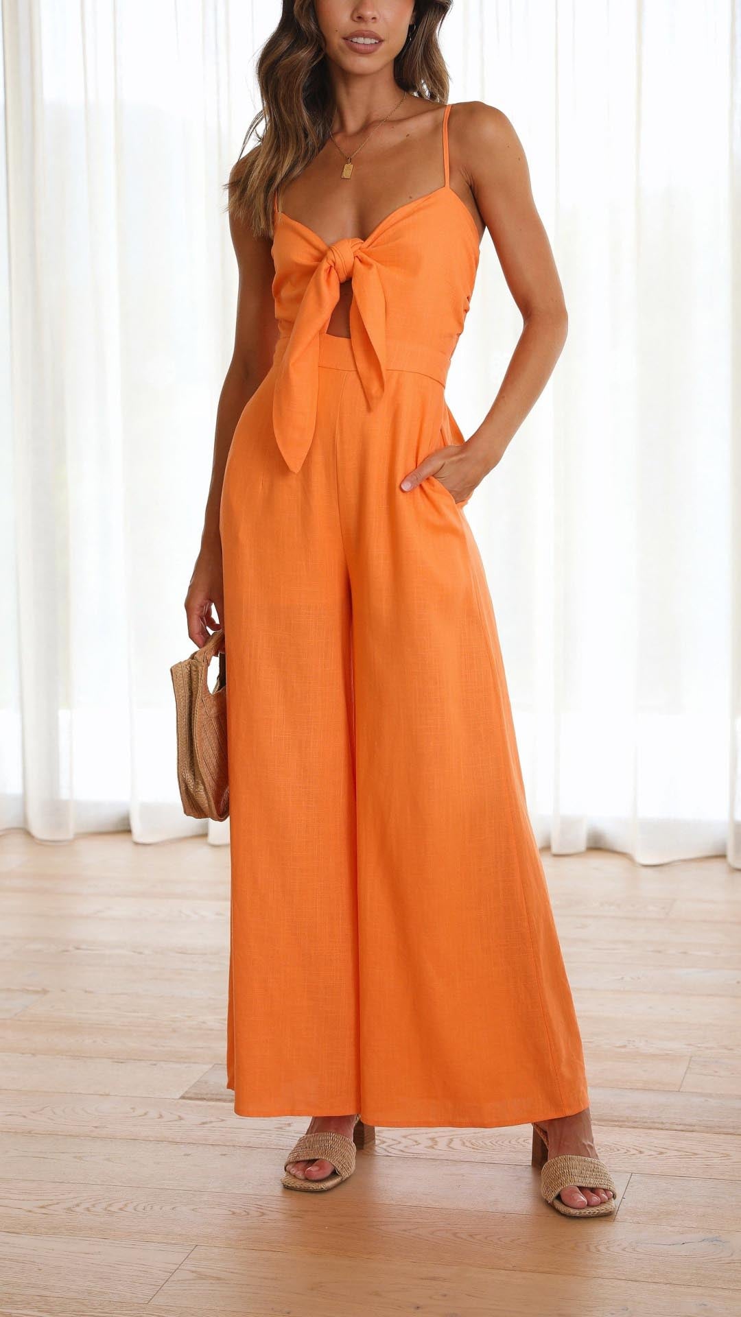 NOUVEAU RICHE Jumpsuit In Voller Länge Mit Verstellbarem Knoten Bustier