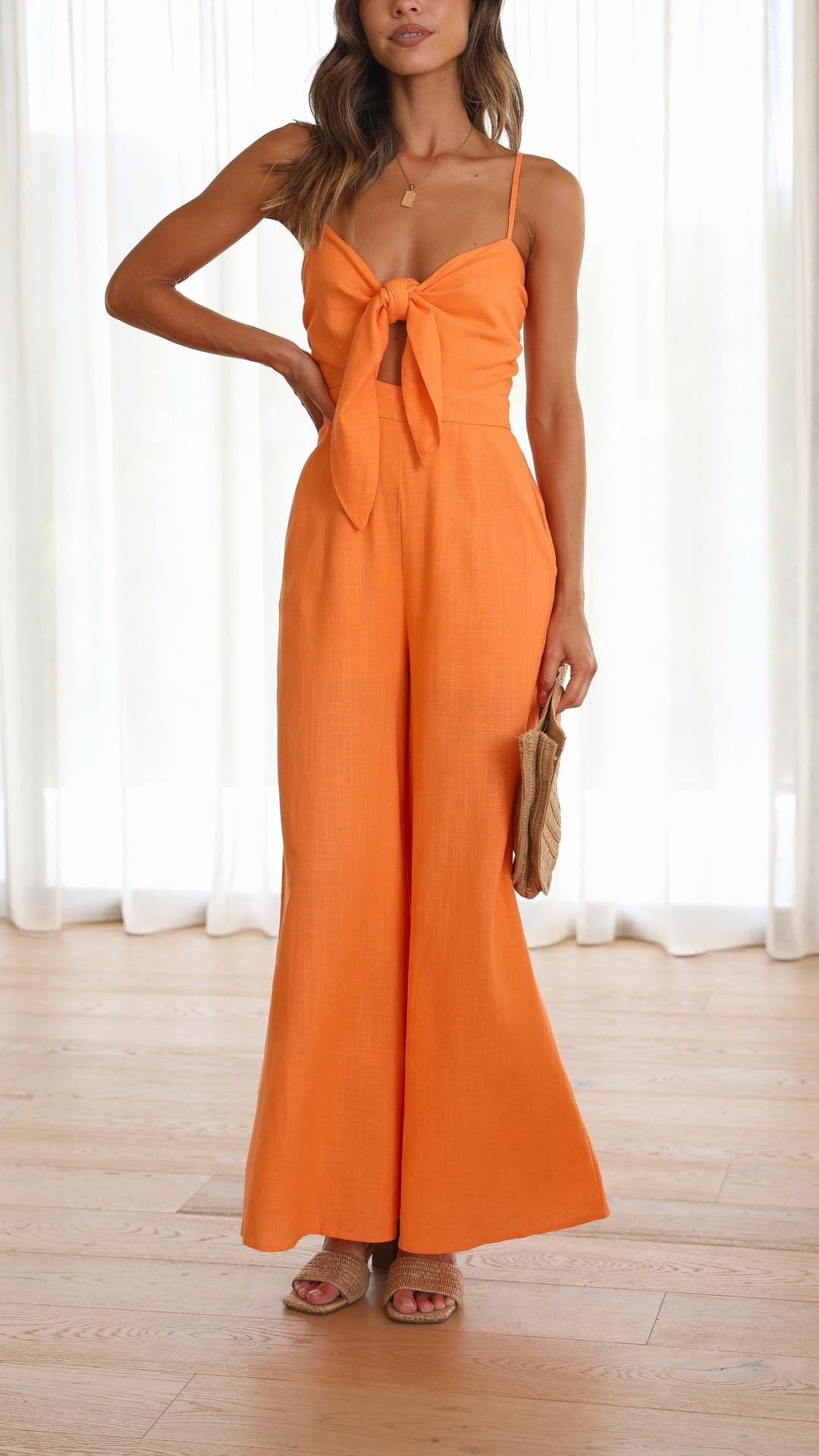 NOUVEAU RICHE Jumpsuit In Voller Länge Mit Verstellbarem Knoten Bustier