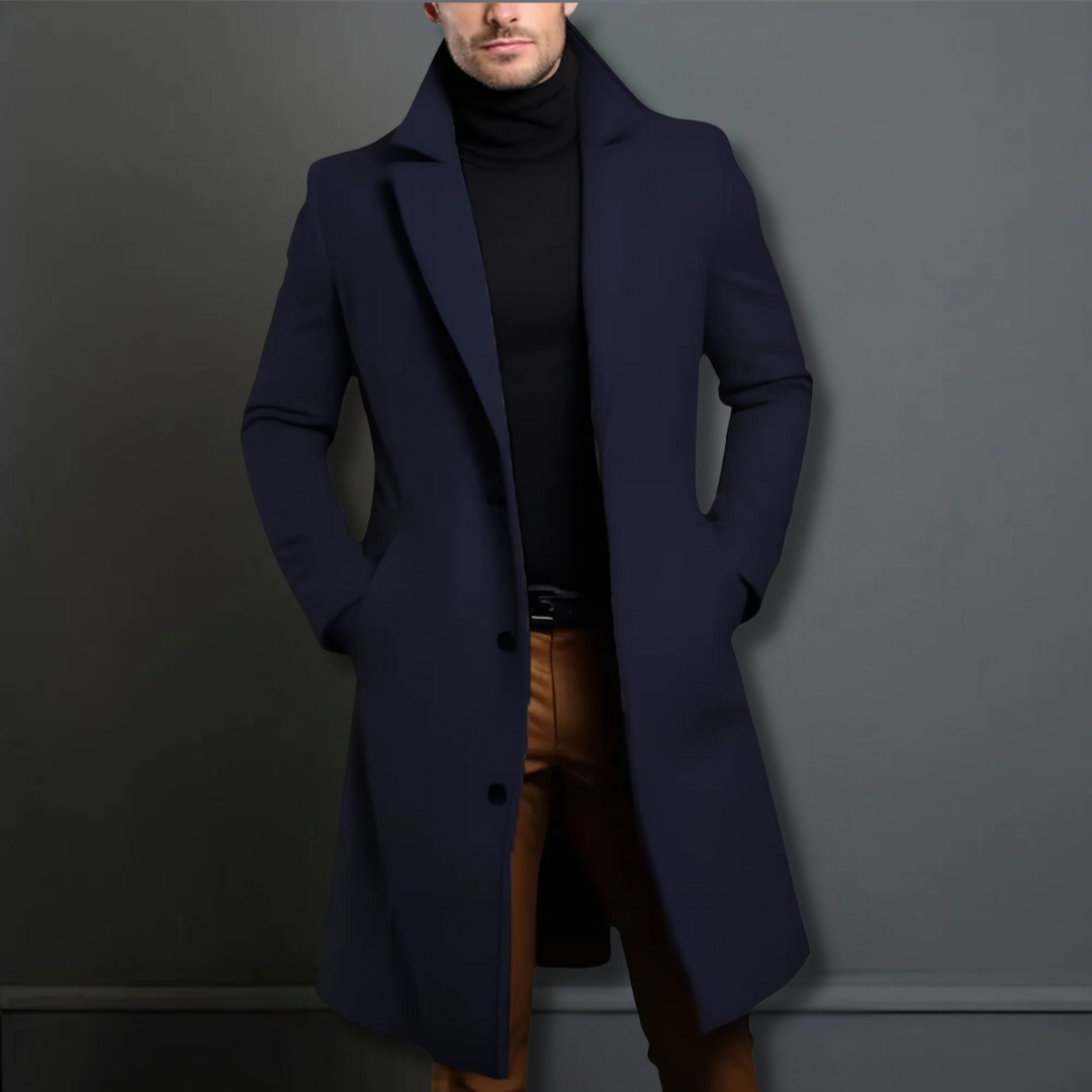 NOUVEAU RICHE Klassischer Übermantel Mit Taillierter Passform Vielseitig Marineblau