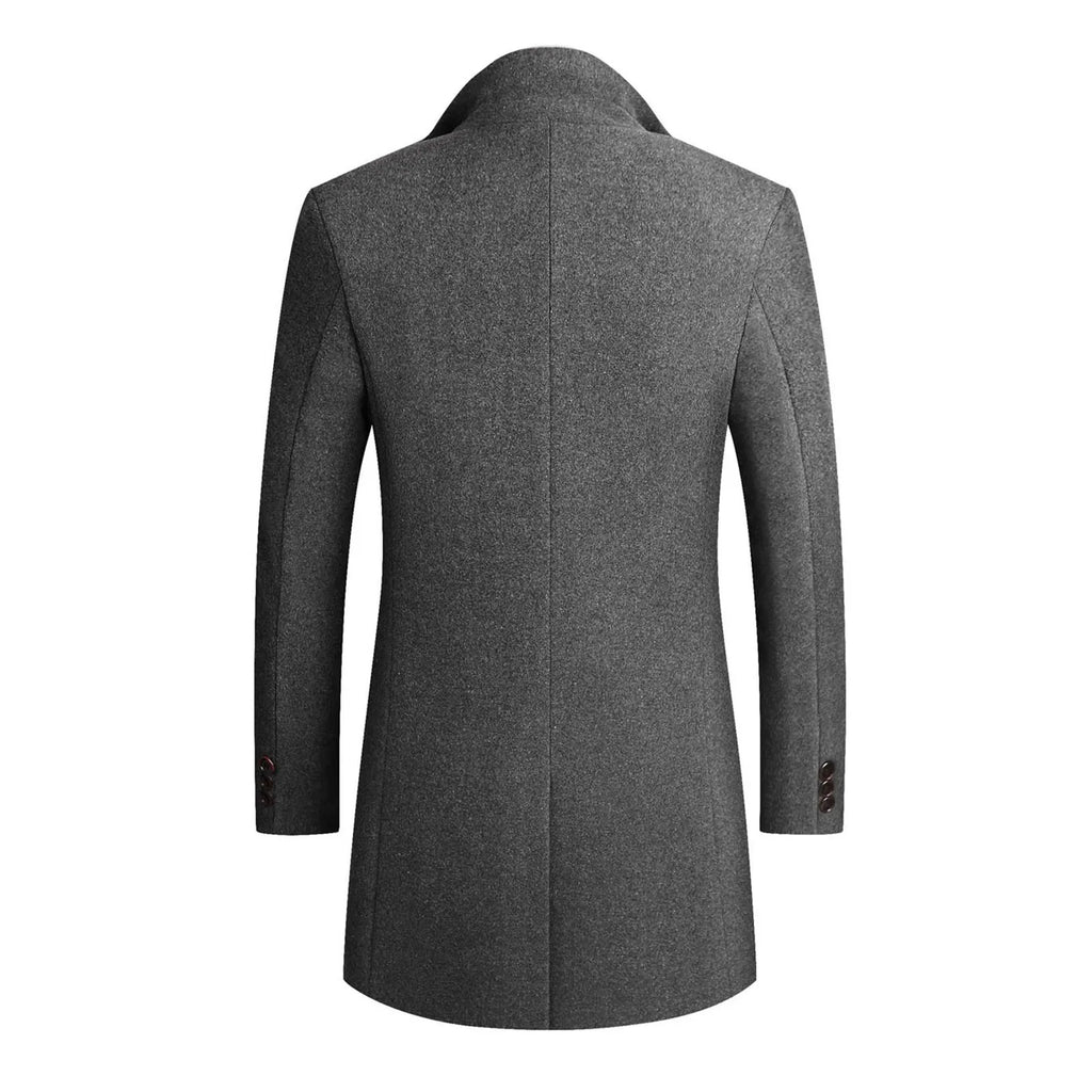 NOUVEAU RICHE Klassischer Wollmantel Für Herren Windabweisend Warm