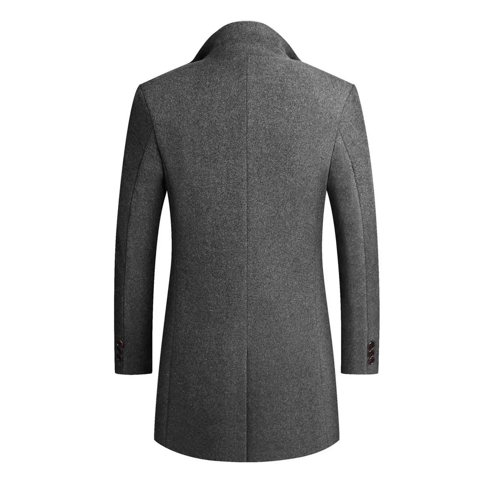 NOUVEAU RICHE Klassischer Wollmantel Für Herren Windabweisend Warm