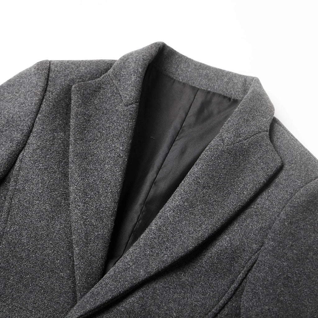 NOUVEAU RICHE Klassischer Wollmantel Für Herren Windabweisend Warm
