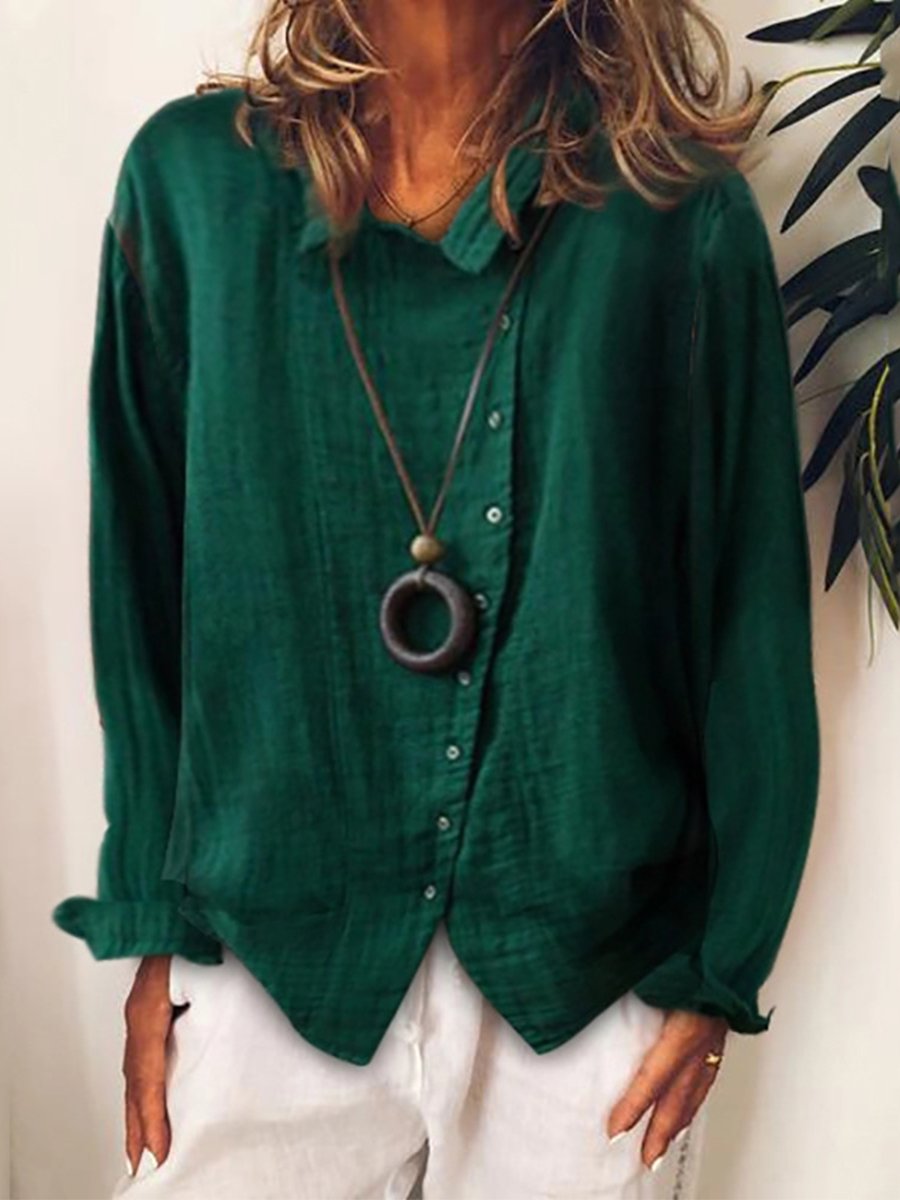 NOUVEAU RICHE Lässiges Longshirt Aus Baumwolle Und Leinen Für Damen Grün