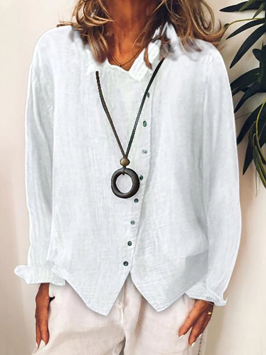 NOUVEAU RICHE Lässiges Longshirt Aus Baumwolle Und Leinen Für Damen Weiß