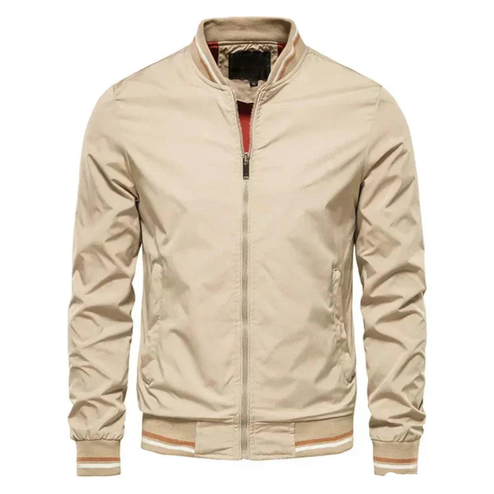 NOUVEAU RICHE Leichte Sommer Bomberjacke Für Herren Sportlich Elegant Khaki
