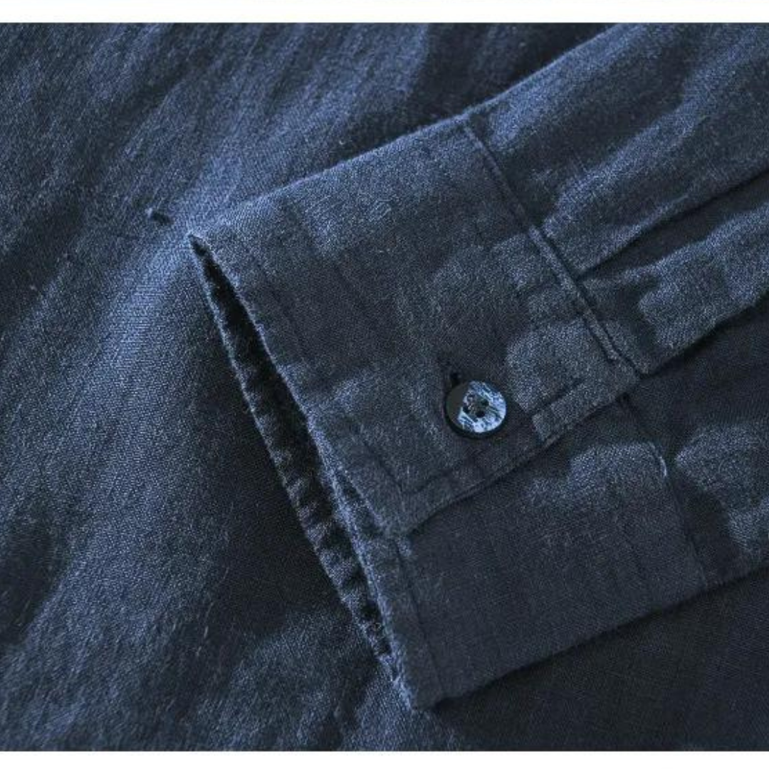 NOUVEAU RICHE Leinen Popover Bluse Atmungsaktiv Leinenstoff Leicht Sommer