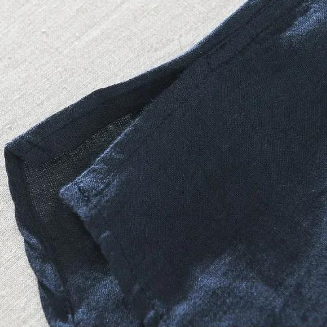 NOUVEAU RICHE Leinen Popover Bluse Damen Atmungsaktiv Leicht Kühl