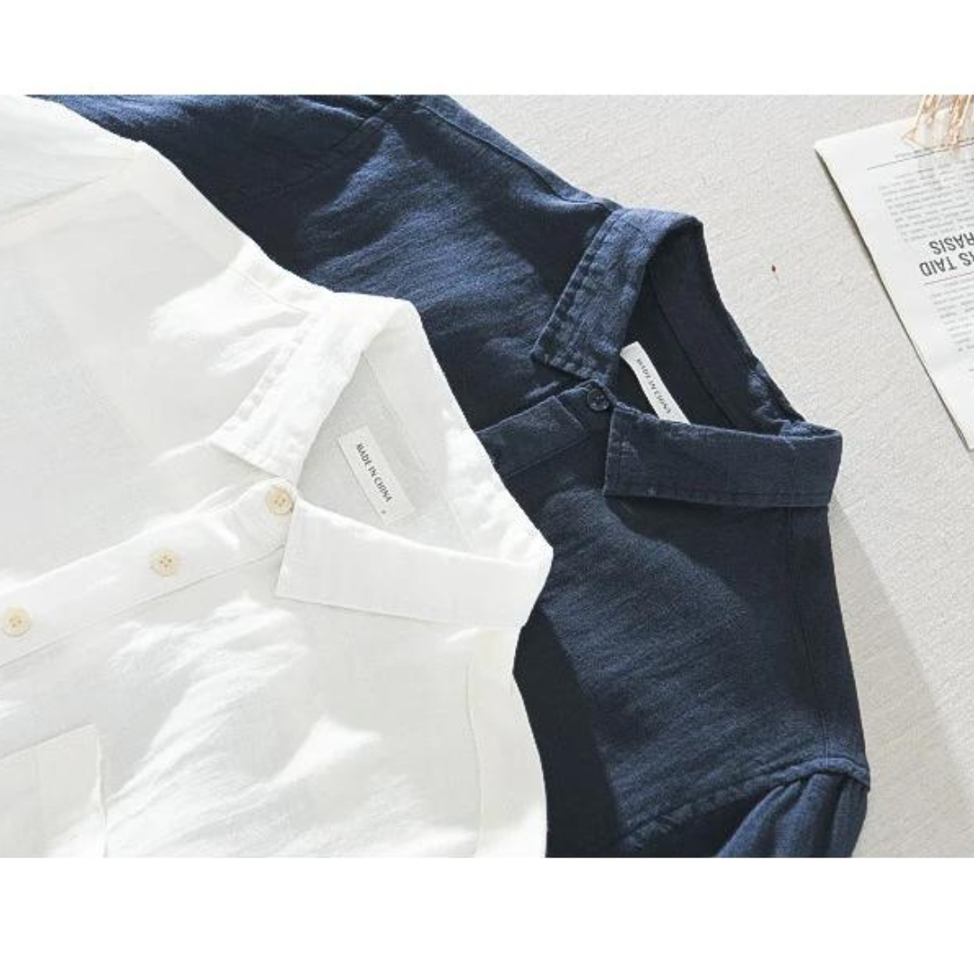 NOUVEAU RICHE Leinen Popover Bluse Damen Atmungsaktiv Leicht Kühl