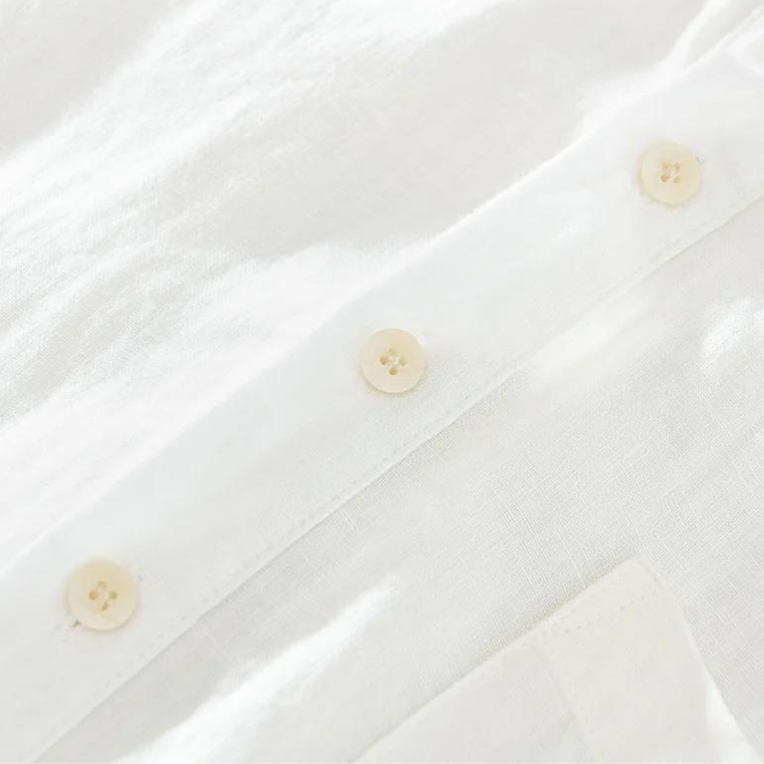 NOUVEAU RICHE Leinen Popover Bluse Damen Atmungsaktiv Leicht Kühl