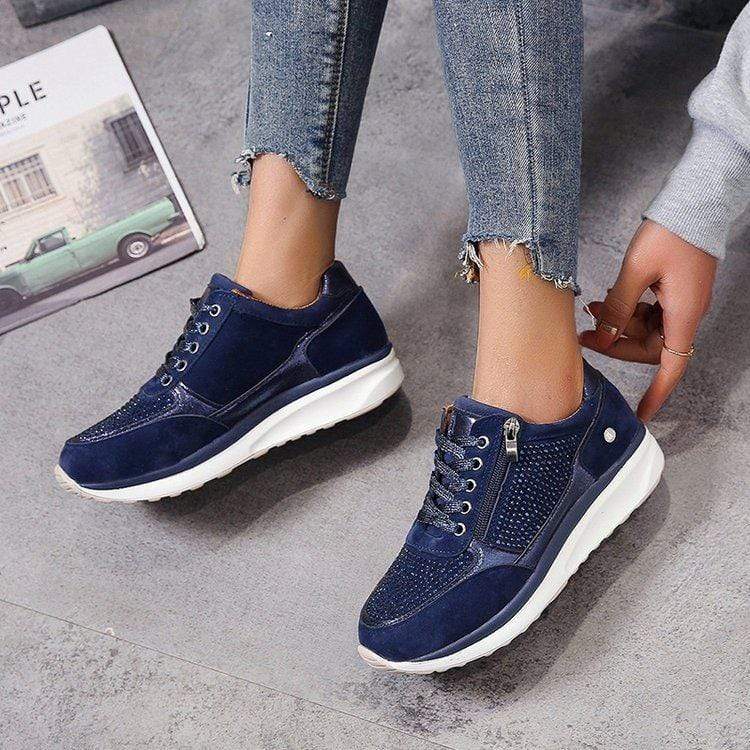 NOUVEAU RICHE Freizeitschuhe Ballenzehen Damen Bequem Stützend Blau
