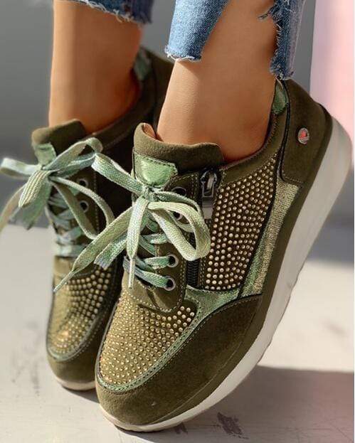 NOUVEAU RICHE Freizeitschuhe Ballenzehen Damen Bequem Stützend Grün