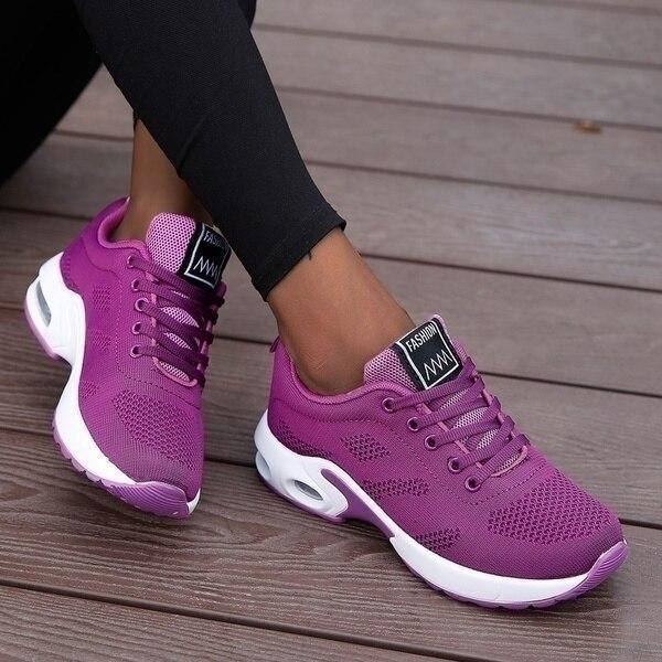NOUVEAU RICHE Wanderschuhe Damen Leicht Bequem Alltag Lila