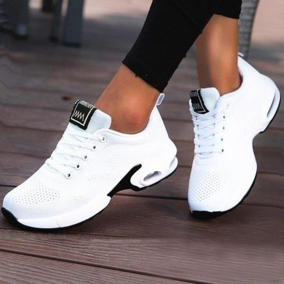 NOUVEAU RICHE Wanderschuhe Damen Leicht Bequem Alltag Weiß