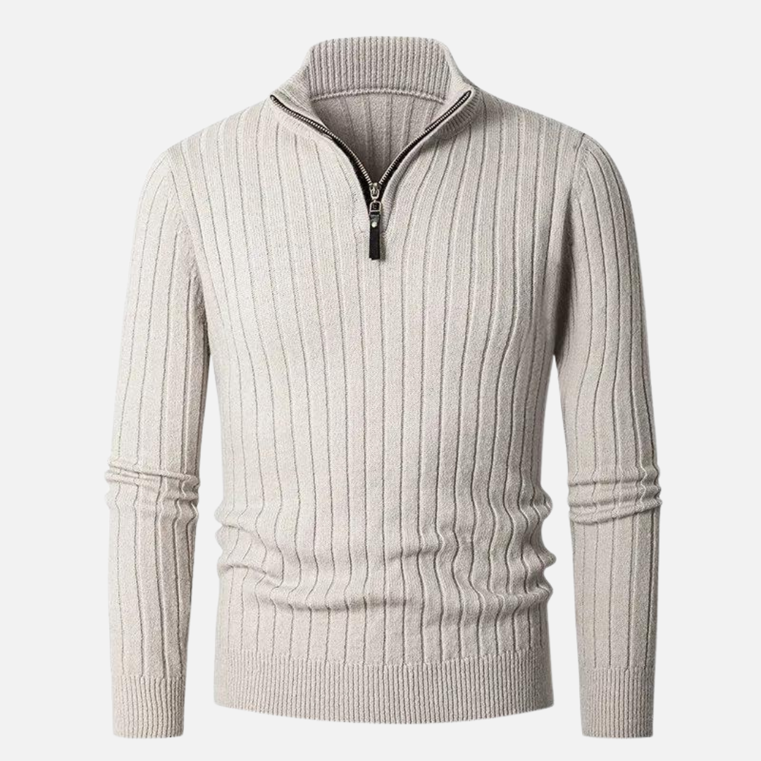 NOUVEAU RICHE Baumwolle Pullover Mit Halb Reißverschluss Kragen