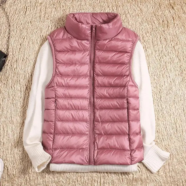 NOUVEAU RICHE Ultraleichte Daunenweste Damen Warme Leichte Schicht Rosa