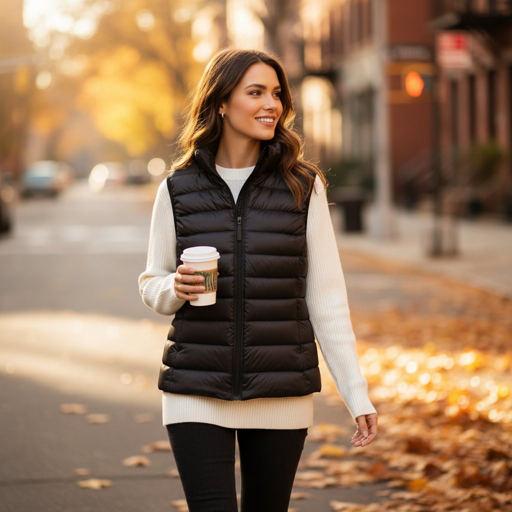 Ultraleichte Daunenweste Damen Warme Leichte Schicht