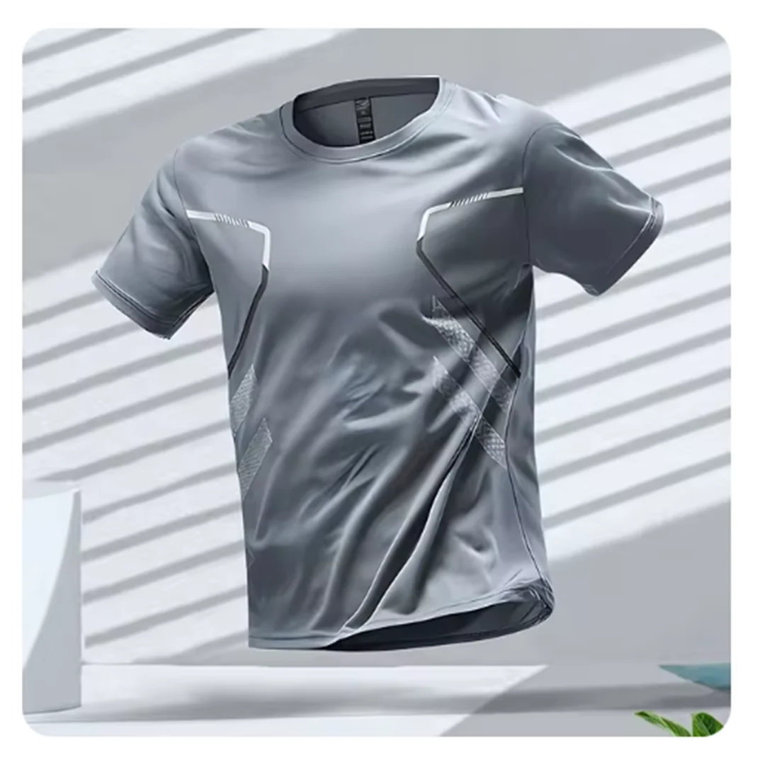 NOUVEAU RICHE Atmungsaktives Herren Sport T-Shirt für Fitness, Laufen und Training – Ideal für Aktive Männer Grau