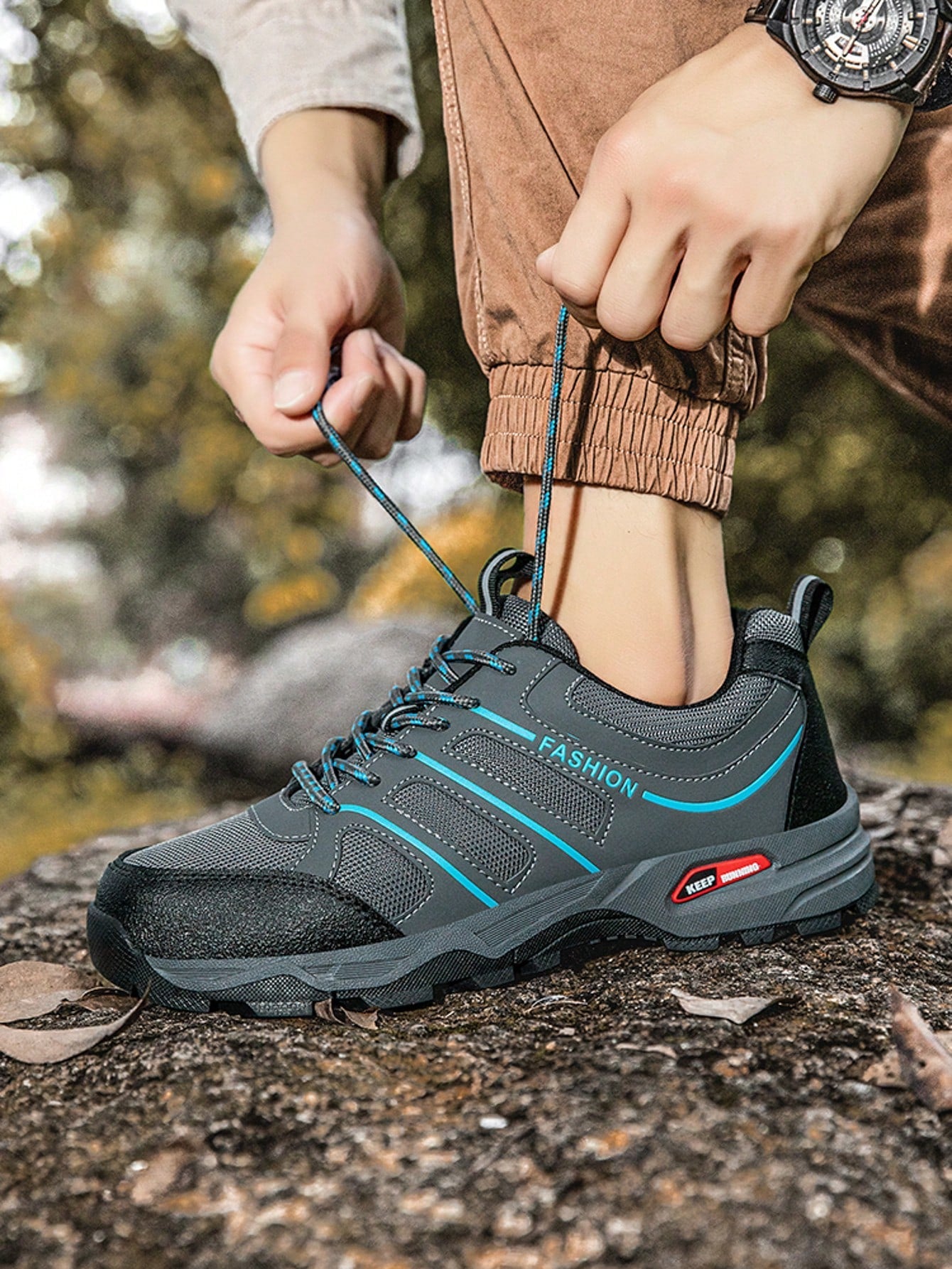 NOUVEAU RICHE Torus | Herren Wanderschuh – Adventure-Grip, Extreme Belastbarkeit & Profi-Performance Schwarz-Blau