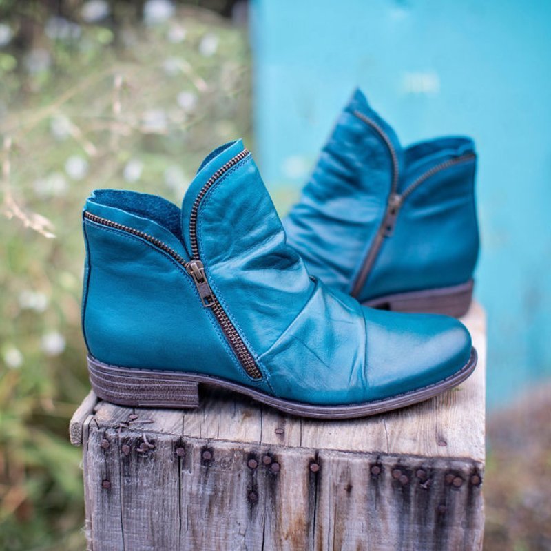 NOUVEAU RICHE Stiefeletten Warm Gefüttert Trendige Herbst Winter Schuhe Blau