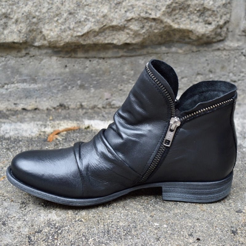 NOUVEAU RICHE Stiefeletten Warm Gefüttert Trendige Herbst Winter Schuhe Schwarz