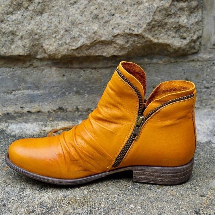NOUVEAU RICHE Stiefeletten Warm Gefüttert Trendige Herbst Winter Schuhe Gelb