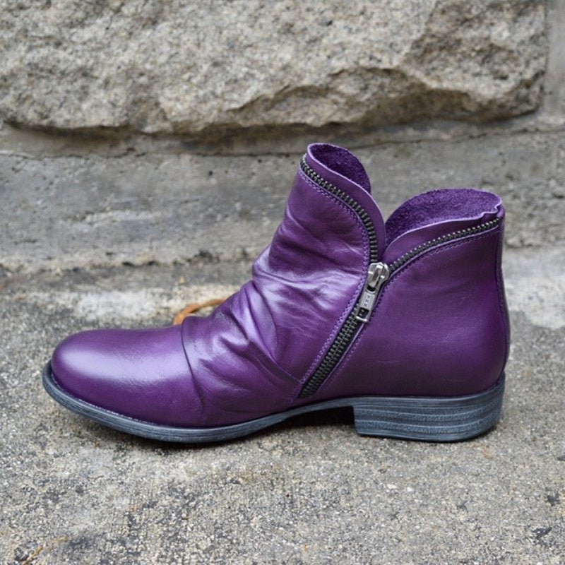 NOUVEAU RICHE Stiefeletten Warm Gefüttert Trendige Herbst Winter Schuhe Lila