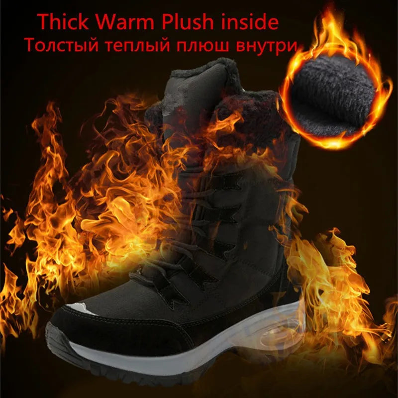 NOUVEAU RICHE Damen Neue Winterstiefel Warme Schneestiefel Wasserdichte