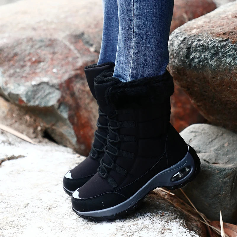 NOUVEAU RICHE Damen Neue Winterstiefel Warme Schneestiefel Wasserdichte