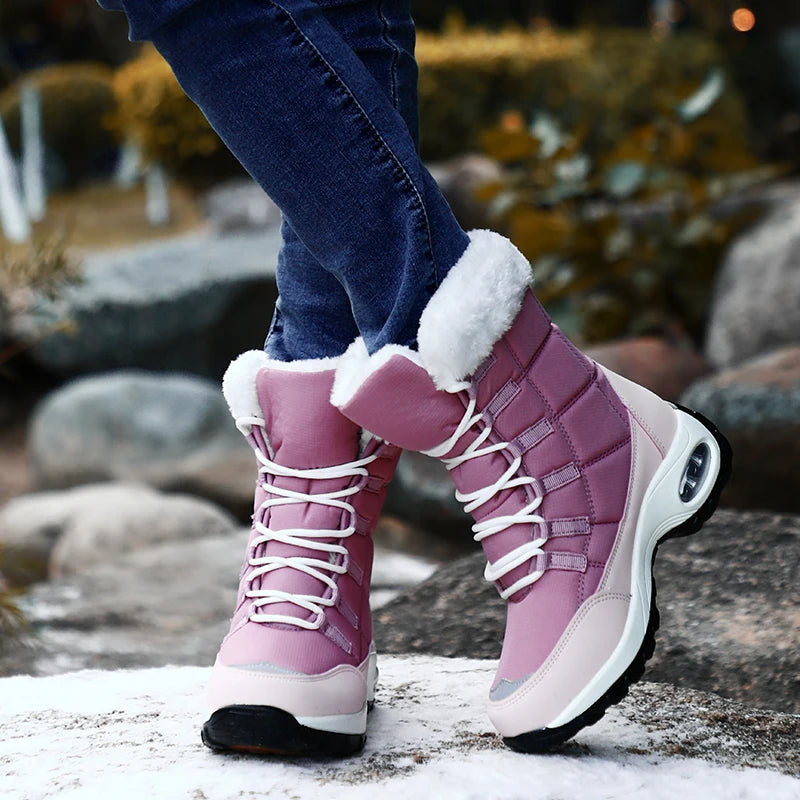 NOUVEAU RICHE Damen Neue Winterstiefel Warme Schneestiefel Wasserdichte